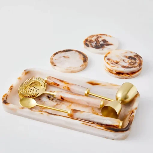 GigiandTom Resin Decorative Tray Tortoiseshell