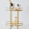 GigiandTom Retro Two-Tier Metal Bar Cart Gold
