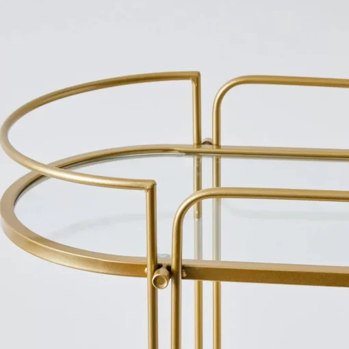 GigiandTom Retro Two-Tier Metal Bar Cart Gold