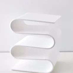GigiandTom S Bend Acrylic Side Table White