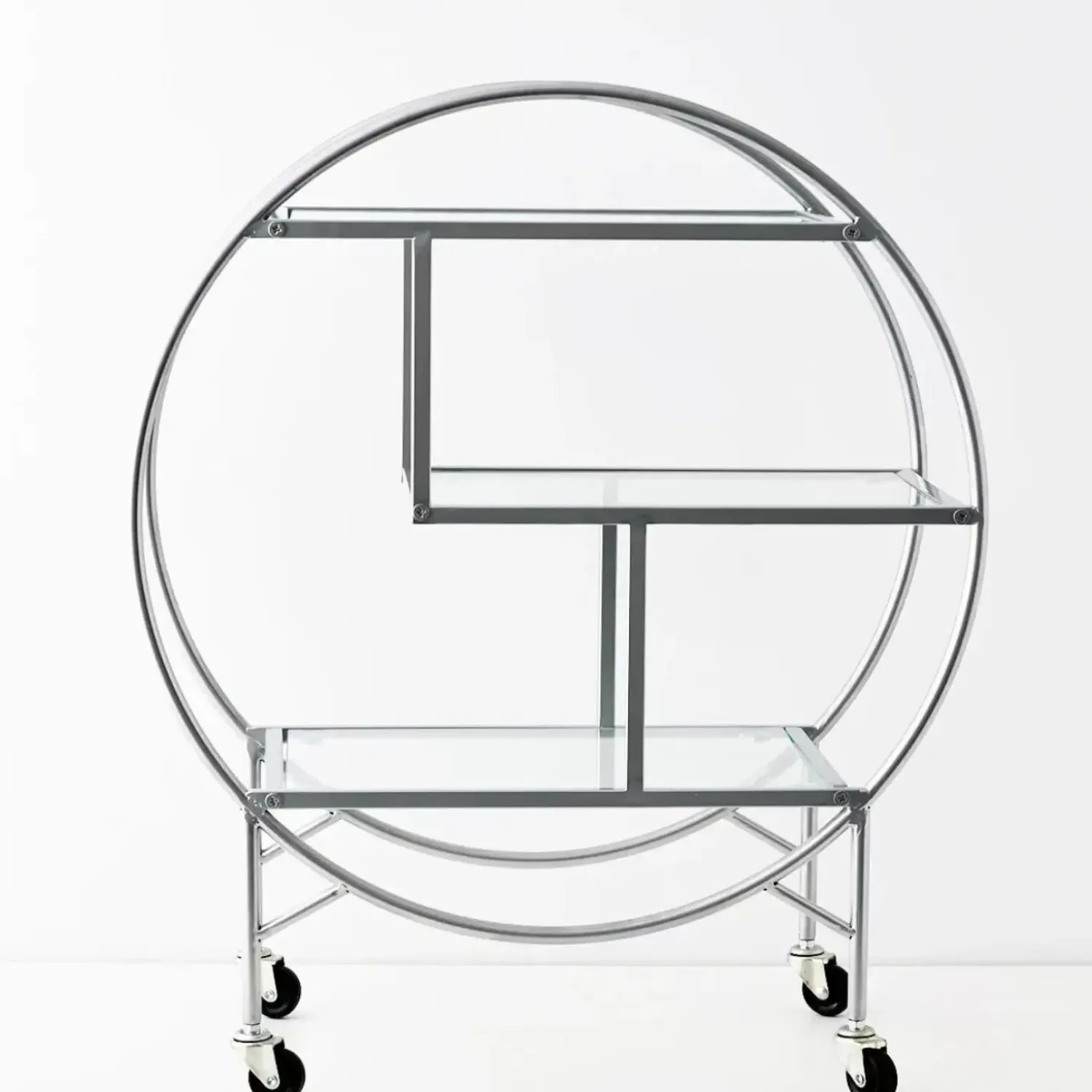 GigiandTom Vintage Style Bar Cart Silver