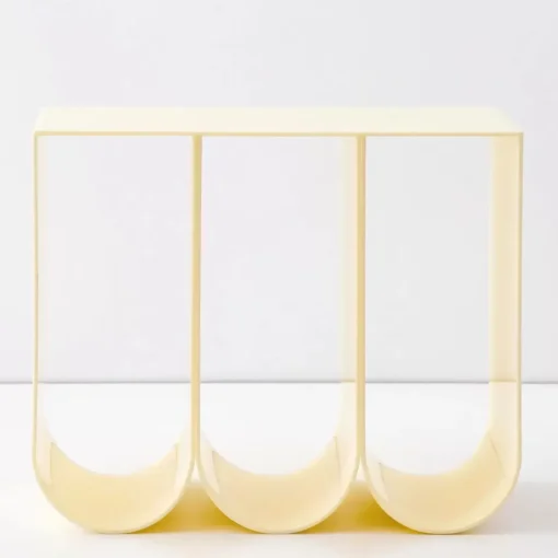 GigiandTom W Curved Acrylic Side Table Cream