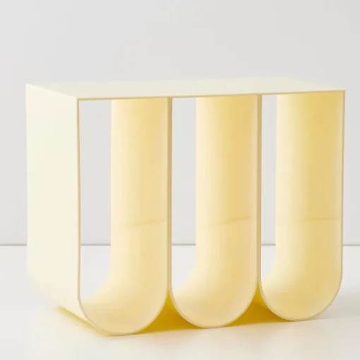 GigiandTom W Curved Acrylic Side Table Cream