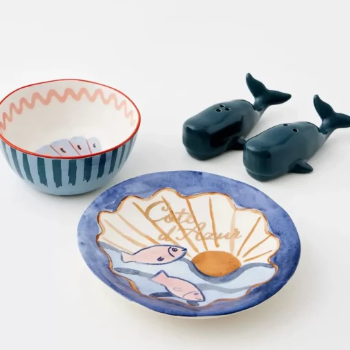 GigiandTom Wally Whale Ceramic Salt & Pepper Shakers